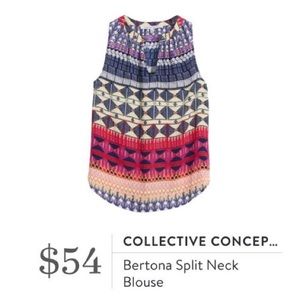 NWT Collective Concepts Bertona Print Blouse